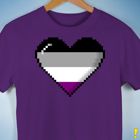 Asexual Pride 8-Bit Pixel Heart Premium Unisex T-Shirt - Purple